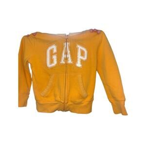 Gap Kids Zip Up Hoodie- Yellow sparkle font XS (4-5)